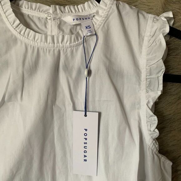 NWT S White ruffle blouse - Picture 2 of 3